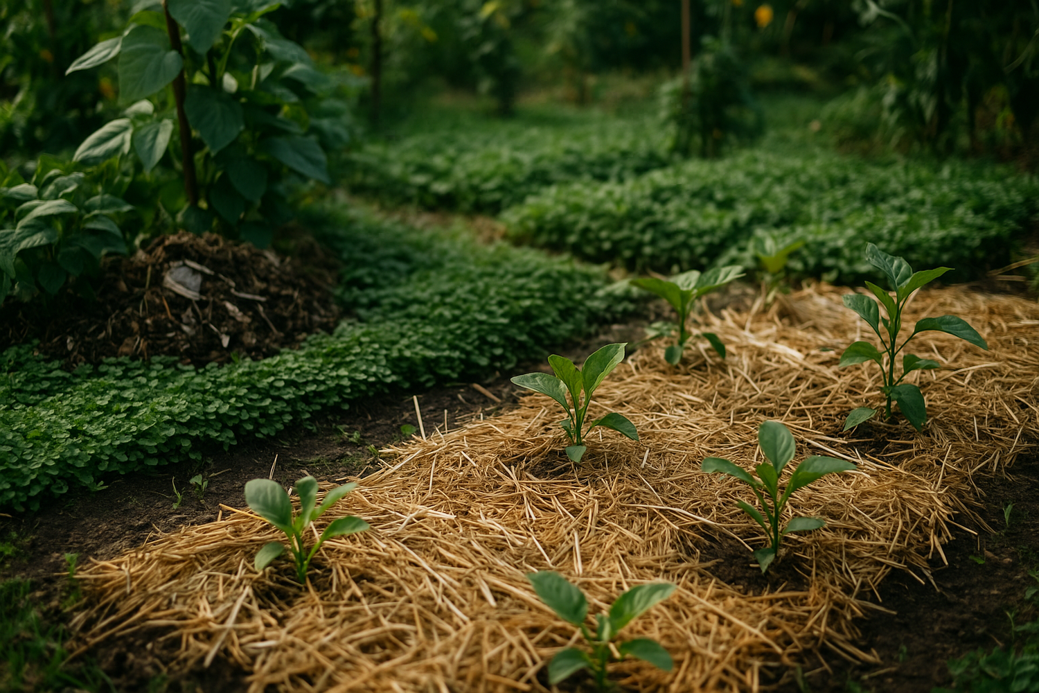 Guide pour créer un potager sans irrigation : mulch, couvre-sol et paillage