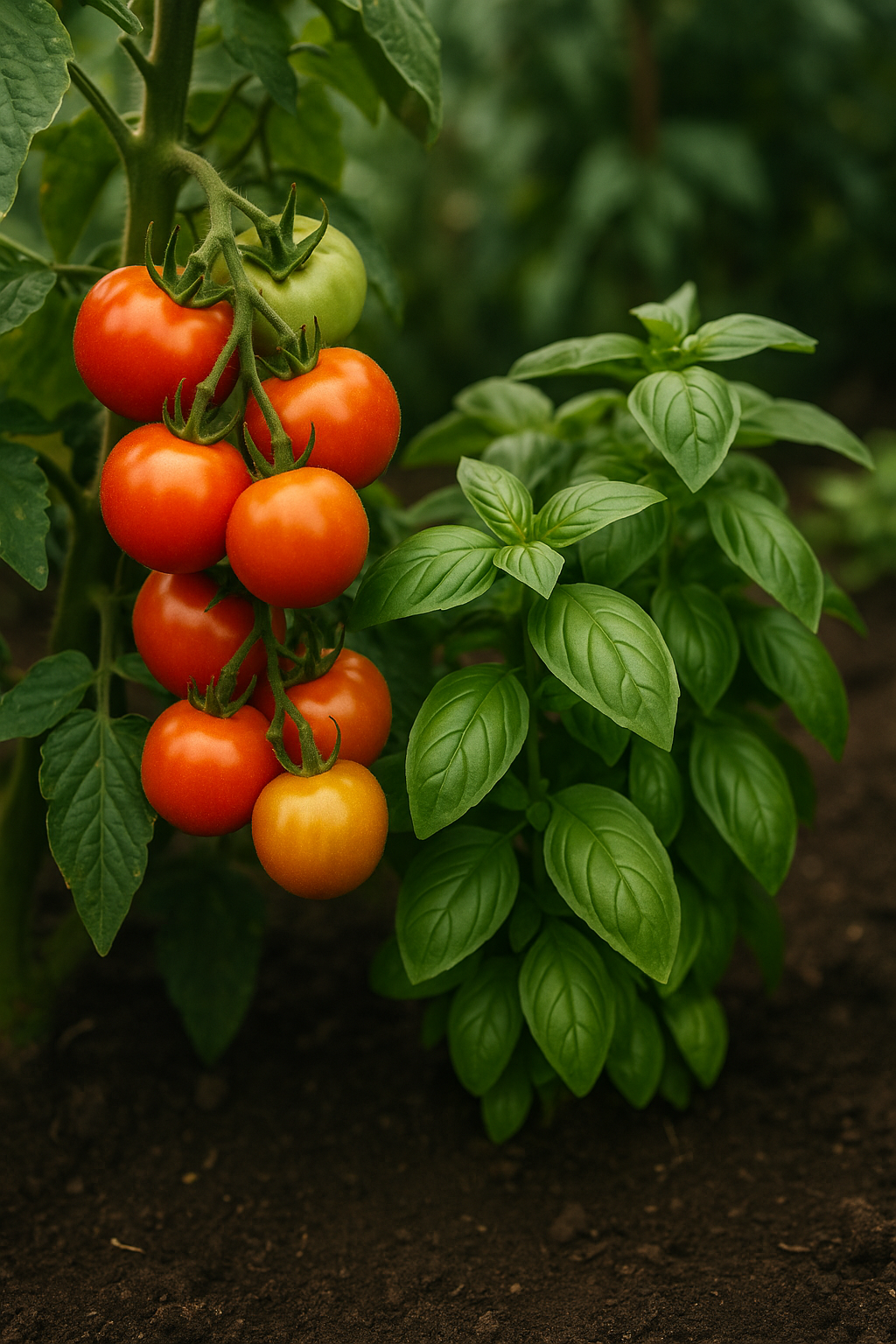 Tomaten und Basilikum: gute Kombination im Gemsegarten oder Legende?