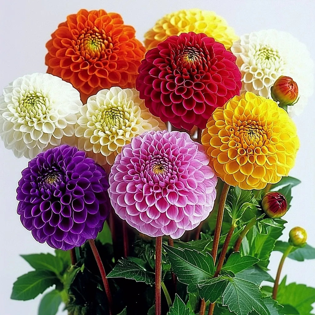dahlia pompon seeds 35 Mixed Pompon Dahlia Seeds