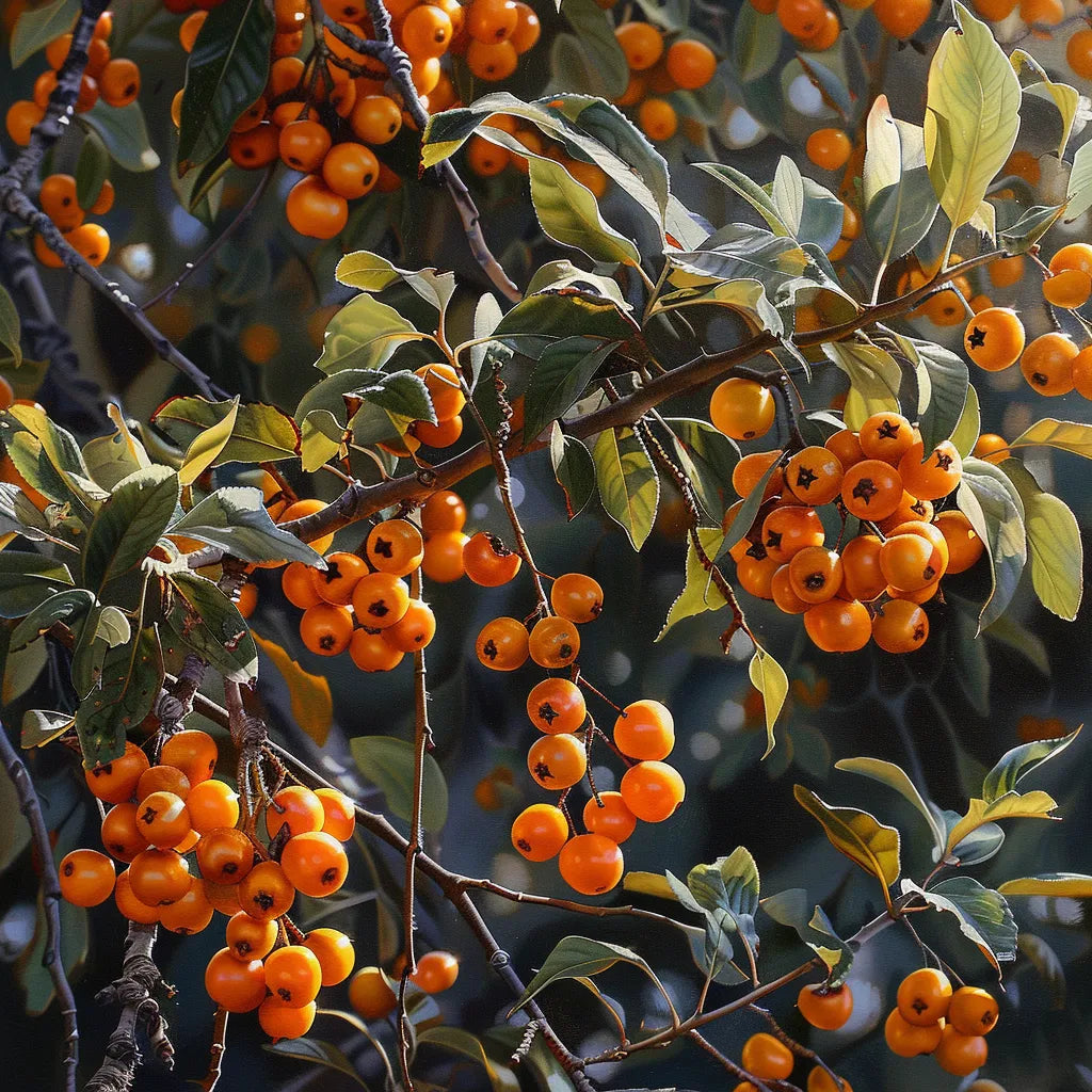 50粒のシーバックソーン(Hippophae rhamnoides)