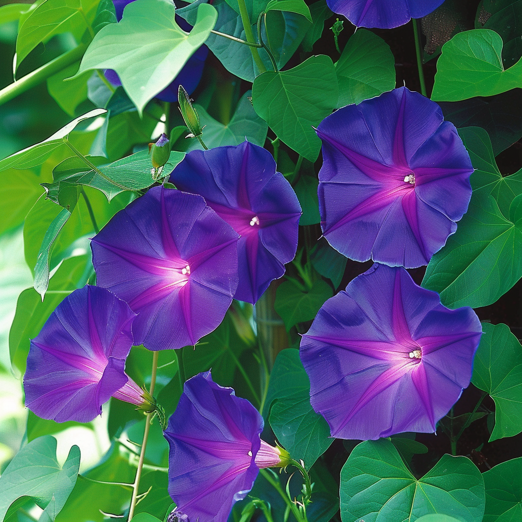 40개의 자주색 나팔꽃 씨앗