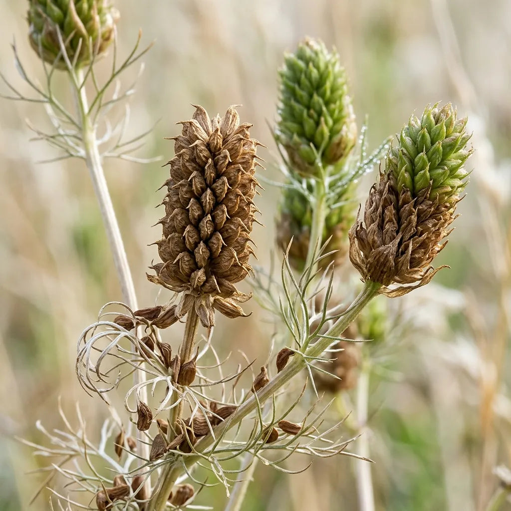 Têtes de graines mûres d'adonis d'été (Adonis aestivalis) en fin d'été — SemiSauvage