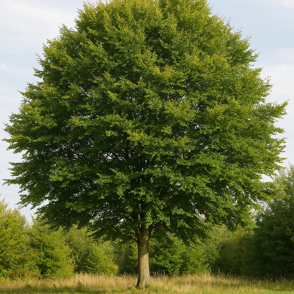 5個のヨーロッパブナ(Fagus sylvatica)の種子