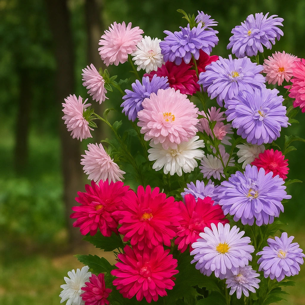 100個のマーガレットの種(Callistephus chinensis)