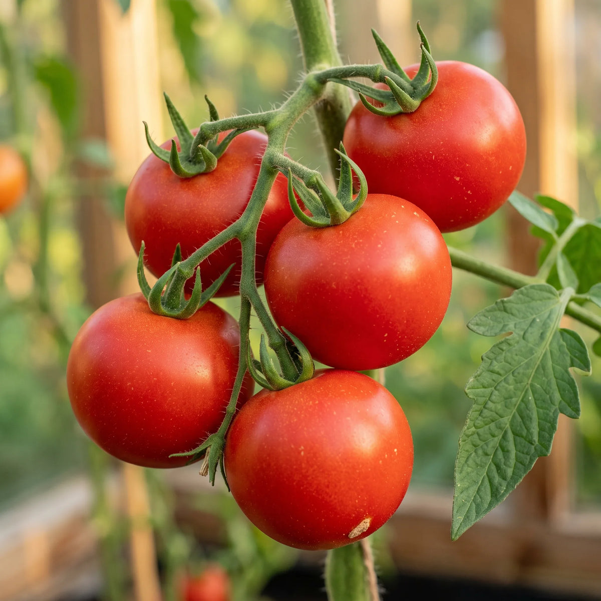 Gros plan sur les fruits ronds et parfaitement lisses de la tomate Moneymaker