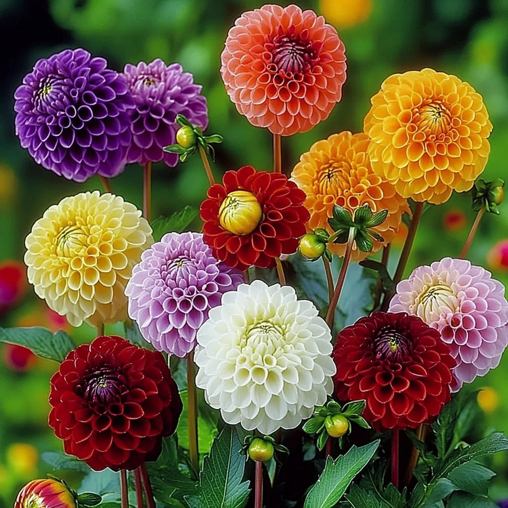 35 Graines de Dahlia Pompon mixte