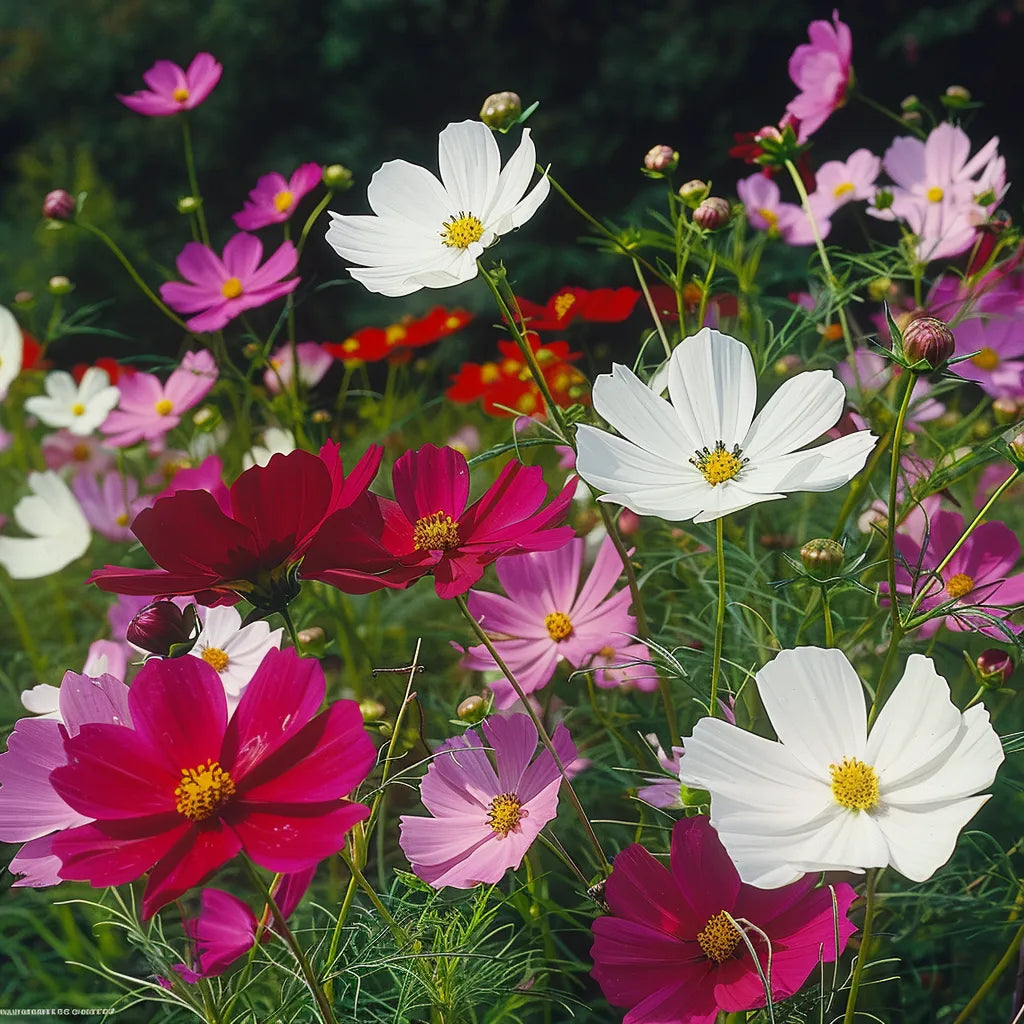 100 Graines de Cosmos Blanc Rose et Rouge