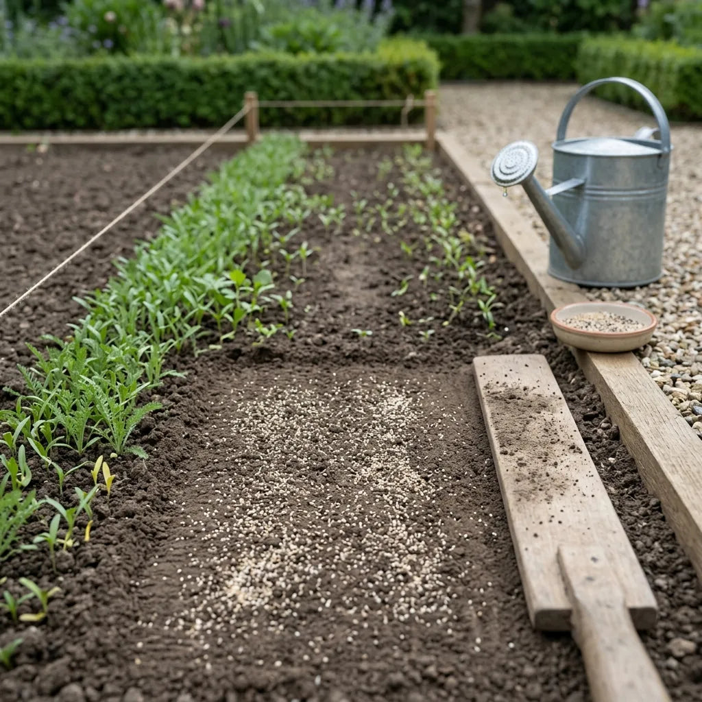 Semis en surface des graines fines d'achillée et jeunes plantules — SemiSauvage