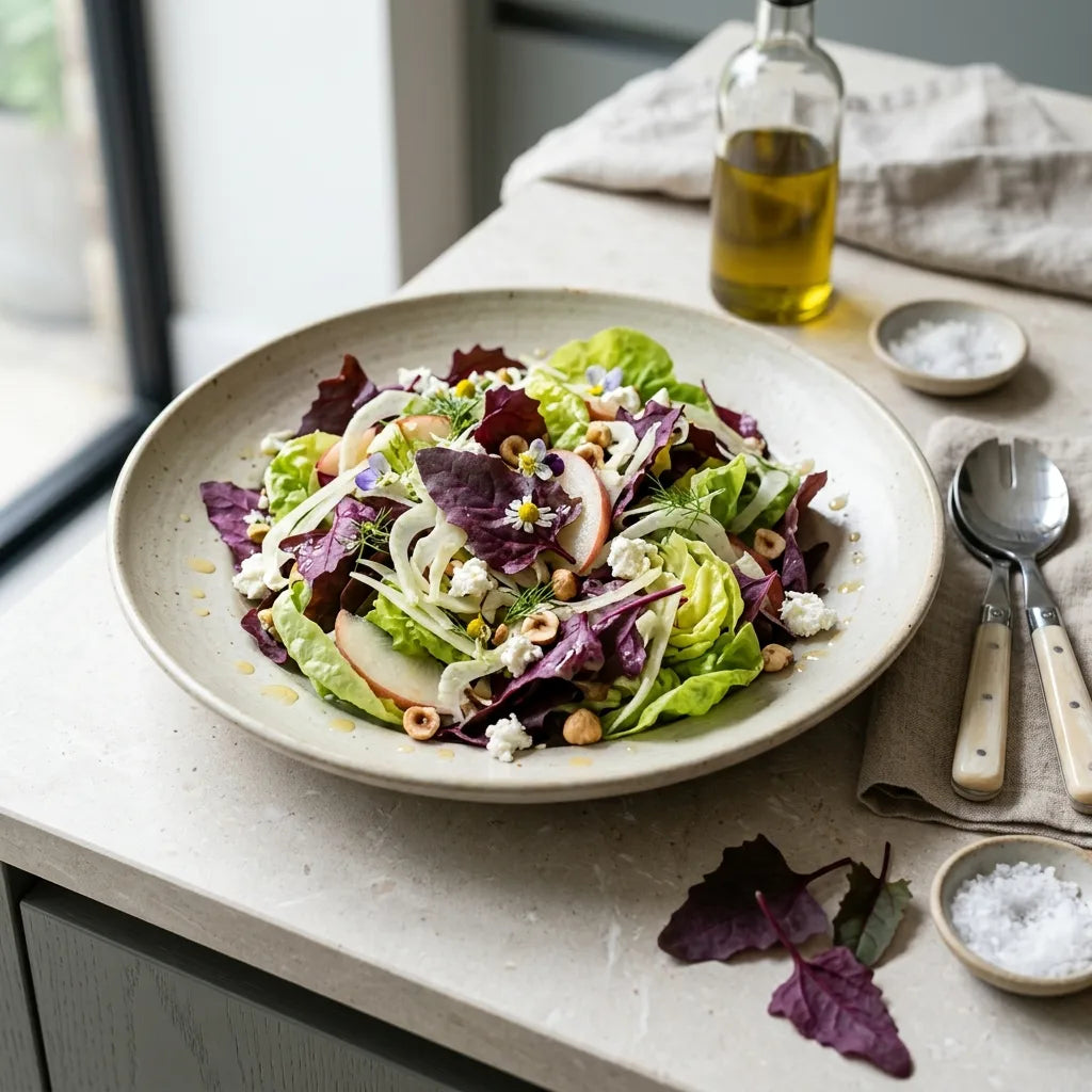 Salade d'été aux feuilles d'arroche rouge (Atriplex hortensis var. rubra) — SemiSauvage