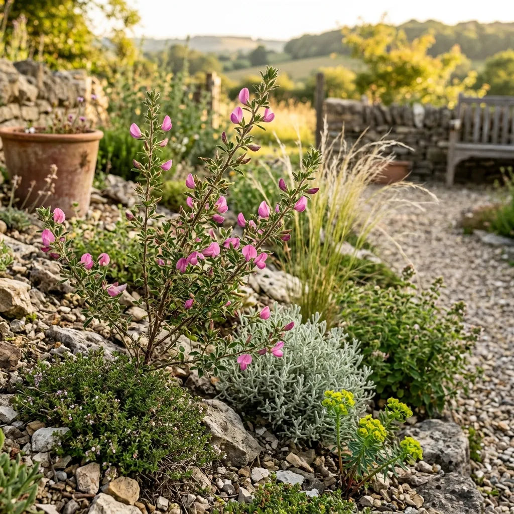 Bugrane épineuse cultivée en rocaille de jardin sec — SemiSauvage