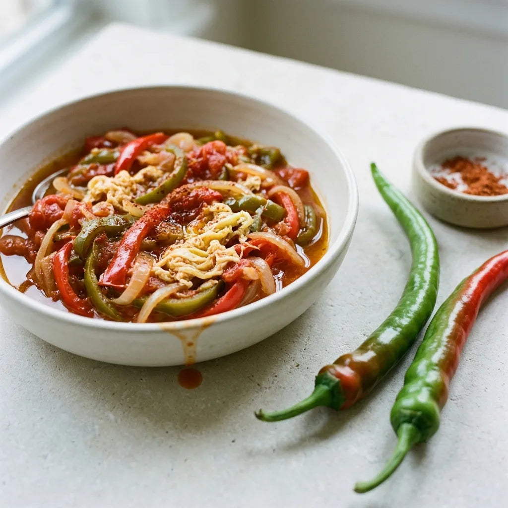 Piperade basque au poivron doux des Landes, tomate, oignon et piment d'Espelette — SemiSauvage