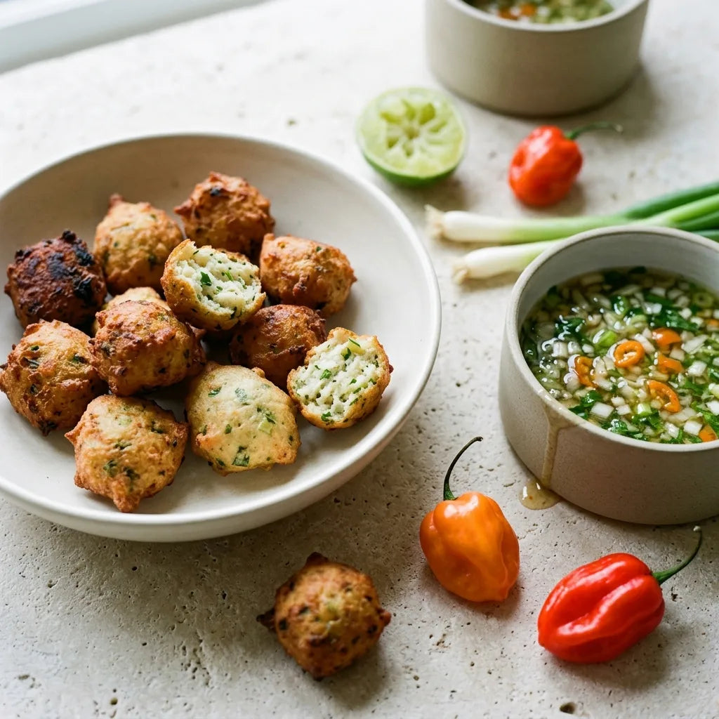 Accras de morue et sauce chien au piment antillais, cuisine caraïbe — SemiSauvage