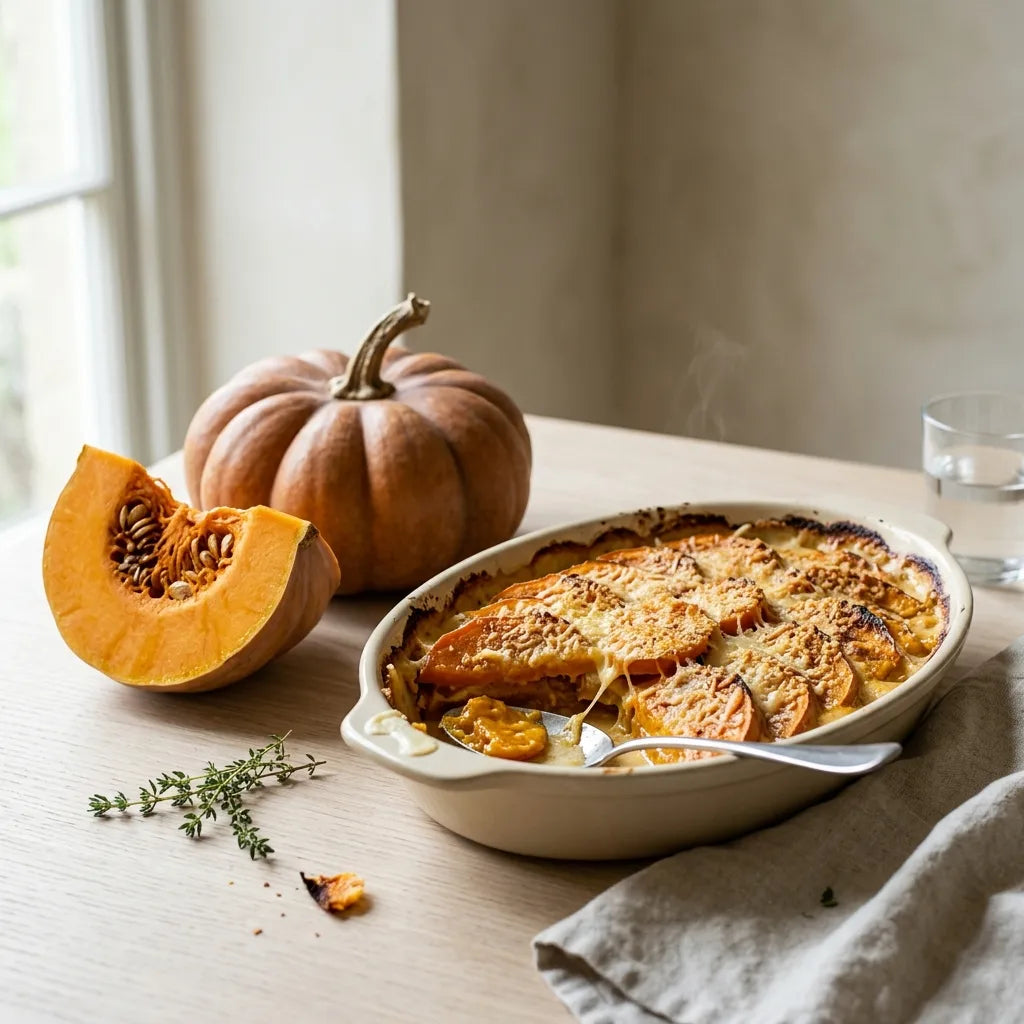 Gratin de courge musquée de Provence sortant du four — SemiSauvage