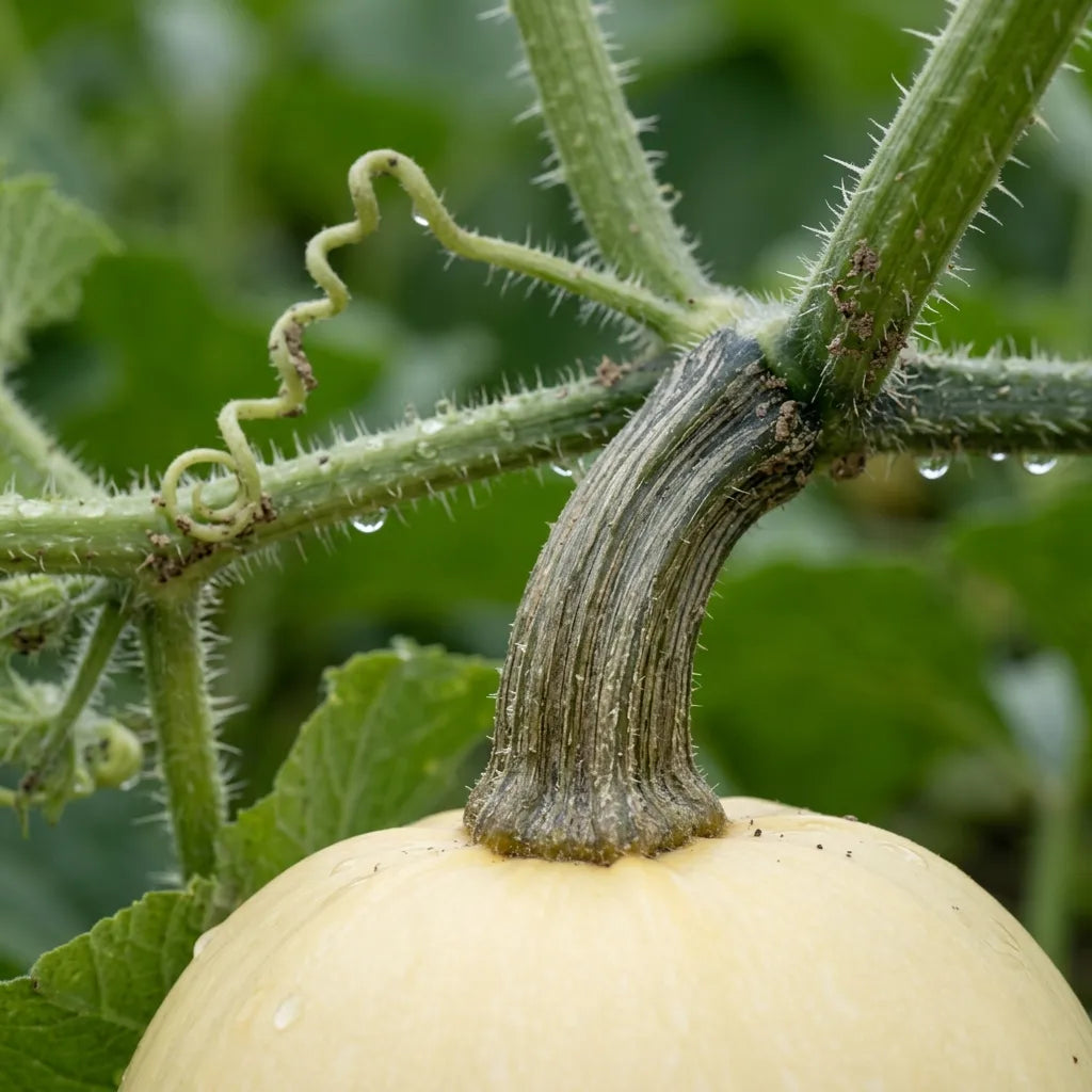 Pédoncule dur et anguleux à cinq pans de Cucurbita pepo, caractère diagnostique de l'espèce — SemiSauvage
