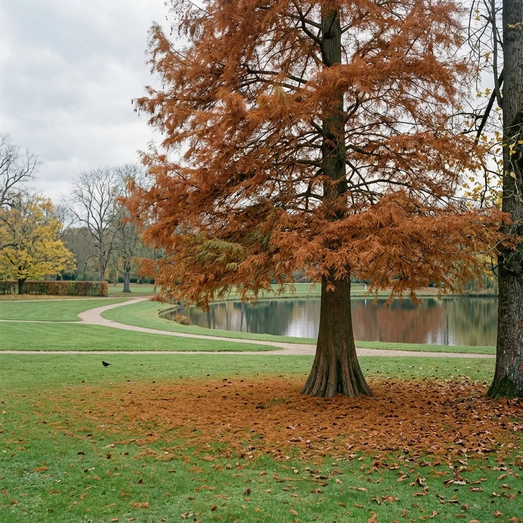 Cyprès de Louisiane en couleur d'automne roux flamboyant dans un parc — SemiSauvage