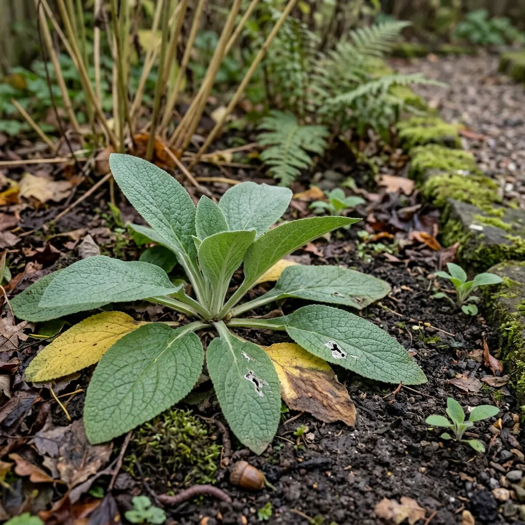 Rosette de première année de digitale pourpre, plante bisannuelle — SemiSauvage