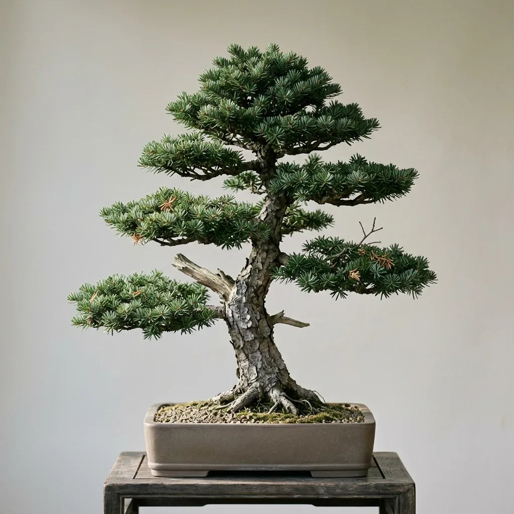 Épicéa du Japon (Picea jezoensis) conduit en bonsaï en pot — SemiSauvage