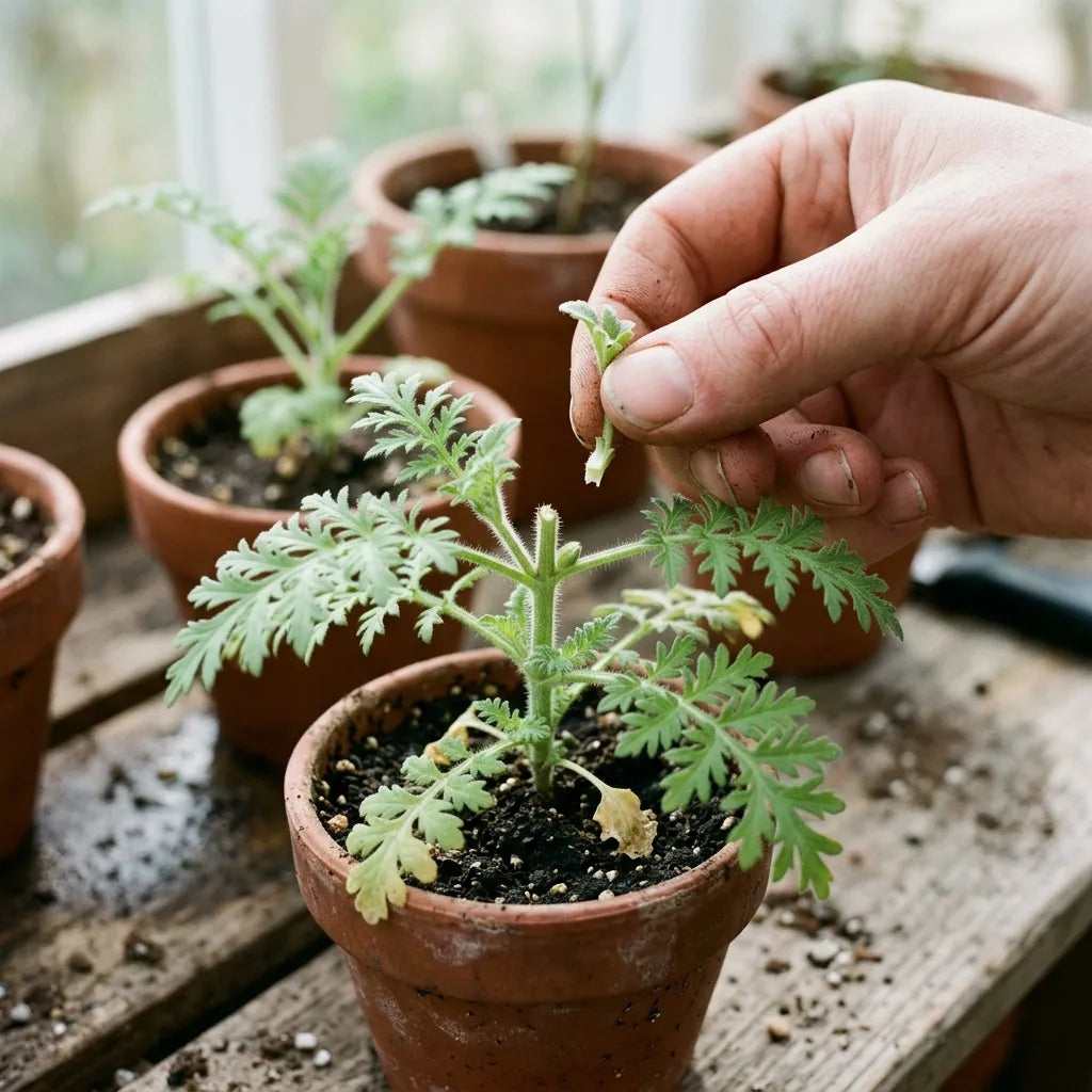 Pinçage d'un jeune plant de fleur de papillon pour obtenir un port ramifié — SemiSauvage