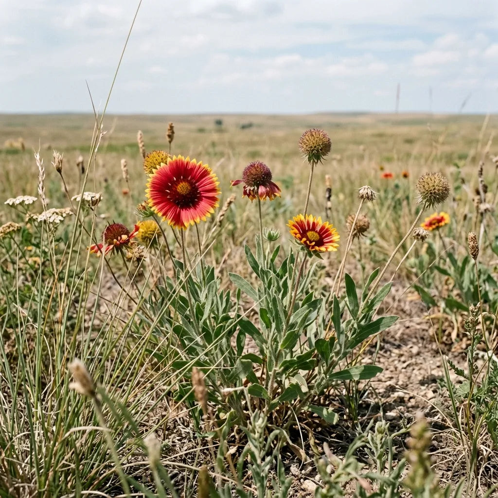 Gaillardes (Gaillardia aristata) sauvages dans une prairie sèche — SemiSauvage