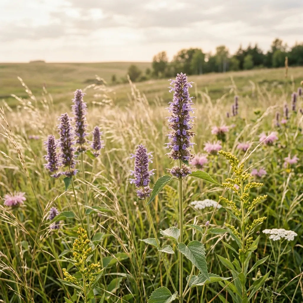 Hysope anisée (Agastache foeniculum) sauvage dans une prairie américaine — SemiSauvage