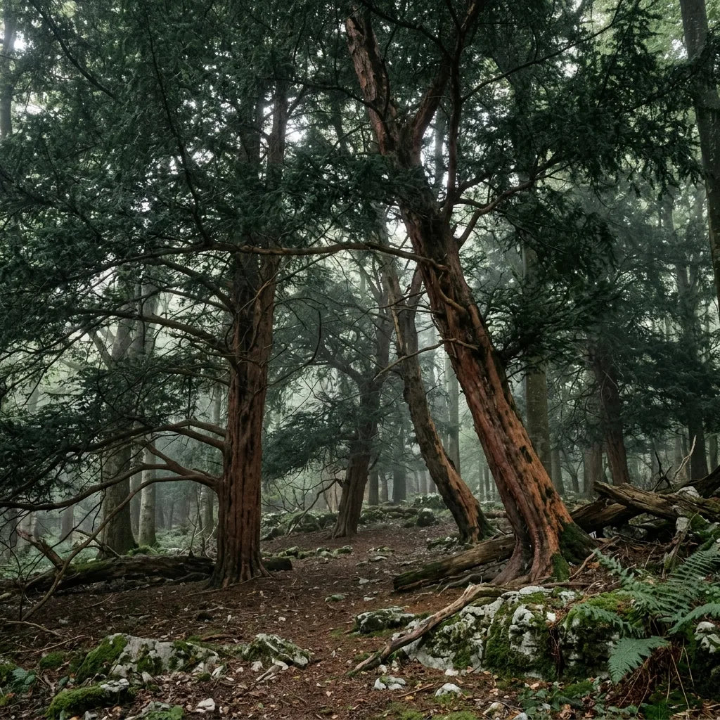 Ifs communs (Taxus baccata) sauvages dans une hêtraie sur calcaire — SemiSauvage