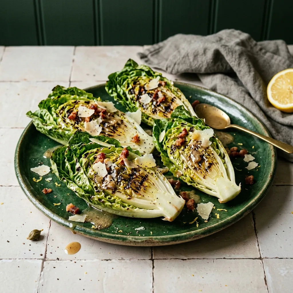 Sucrines (Lactuca sativa) grillées à la plancha — SemiSauvage