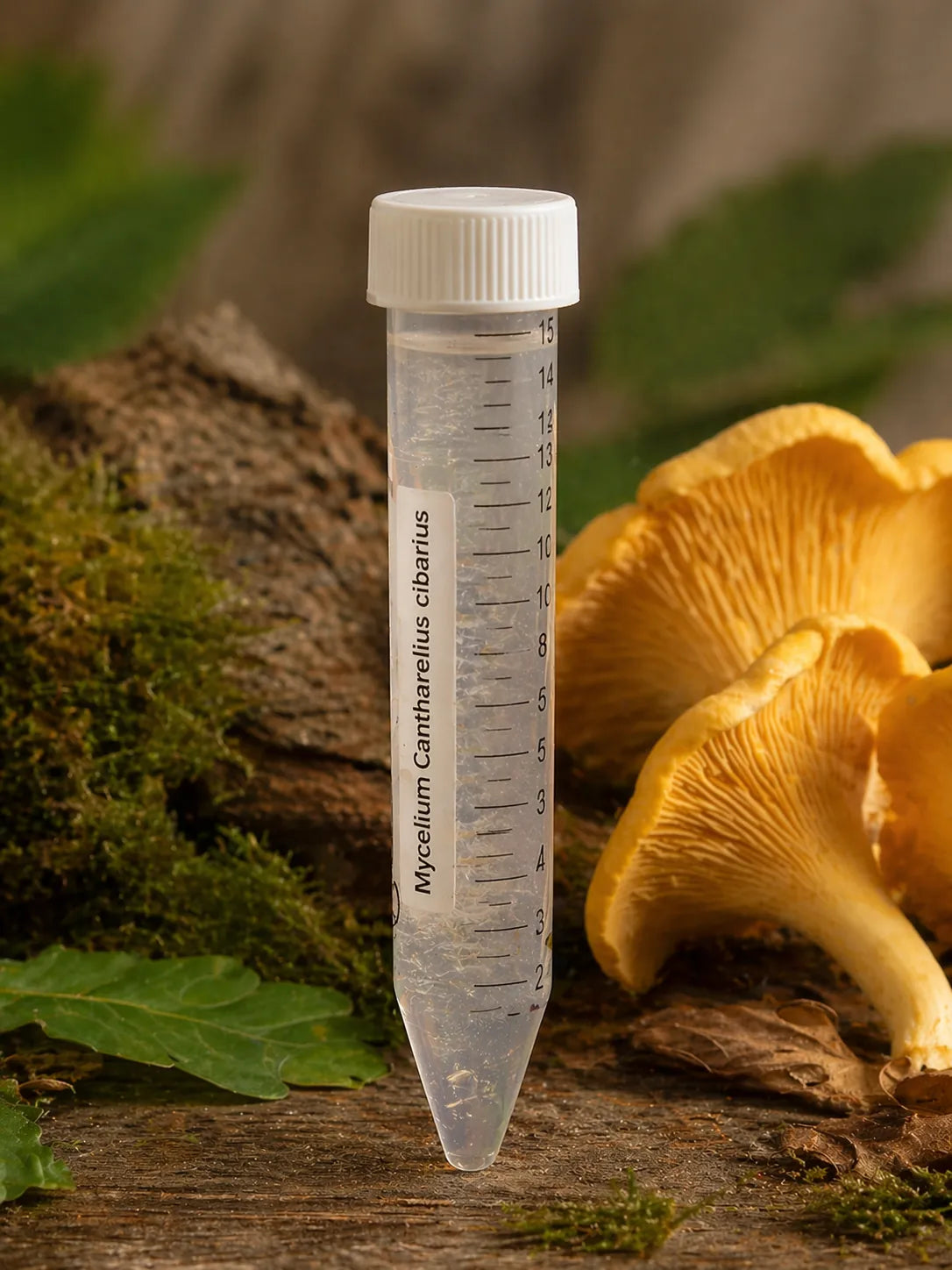 Mycélium de girolle jaune en tube de culture – Cantharellus cibarius – SemiSauvage