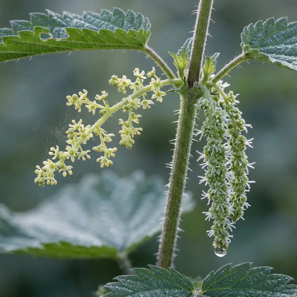 Inflorescences mâles dressées et femelles pendantes de l'ortie dioïque — SemiSauvage