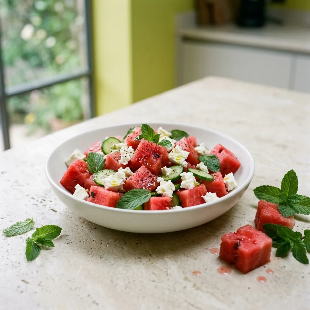 Salade d'été pastèque, feta et menthe — SemiSauvage