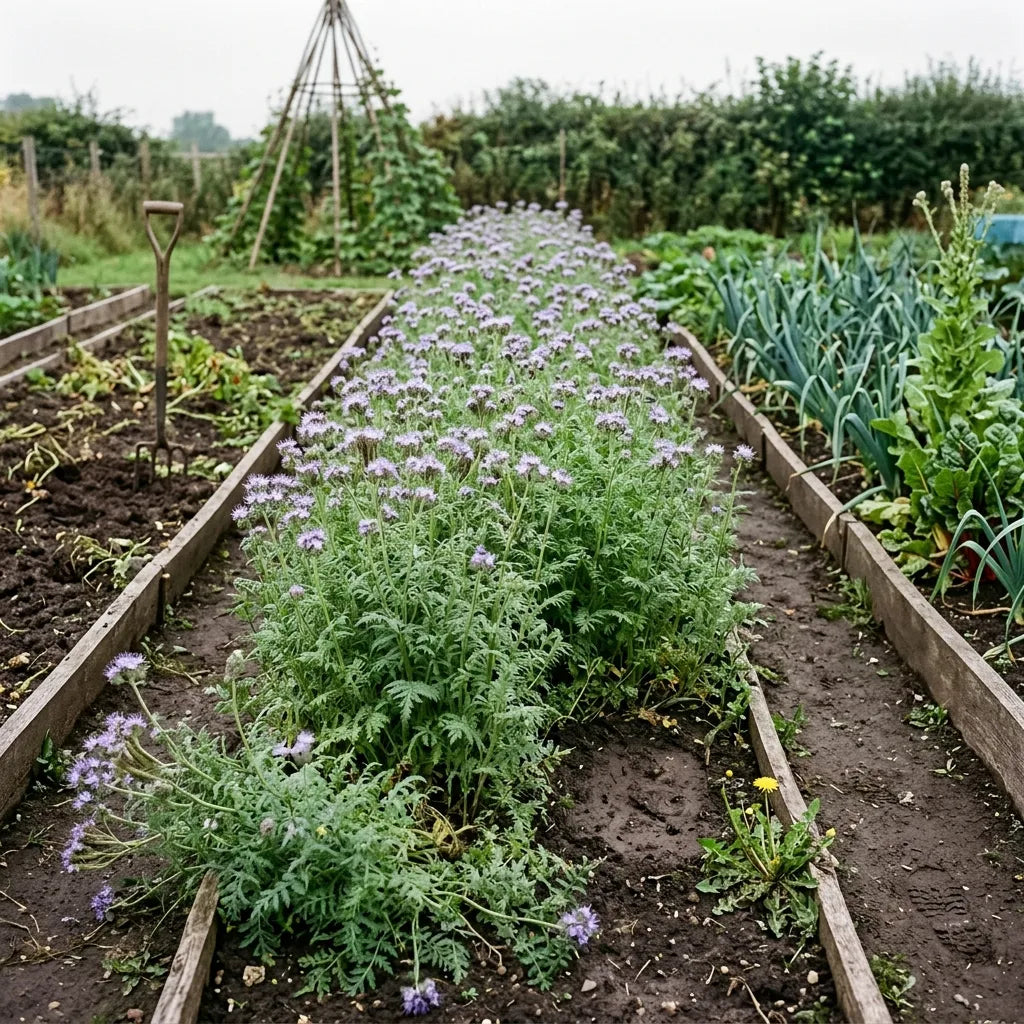 Phacélie semée en engrais vert entre deux cultures au potager — SemiSauvage