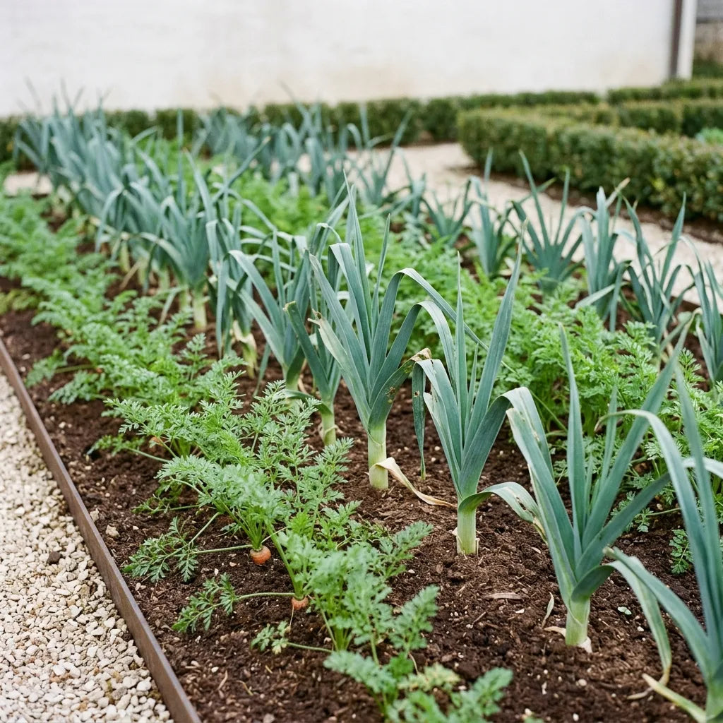 Association poireau-carotte en rangs alternés au potager — SemiSauvage