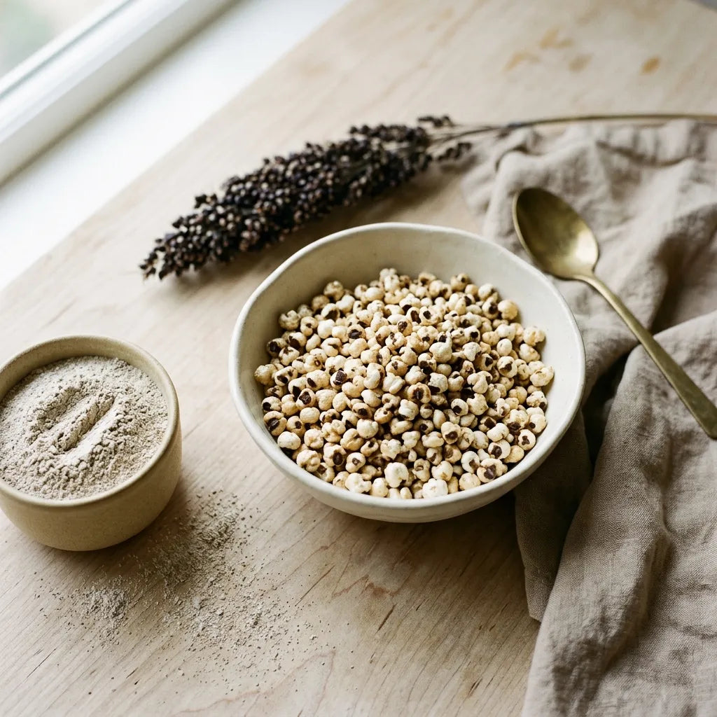 Grains de sorgho noir soufflés et farine sans gluten — SemiSauvage