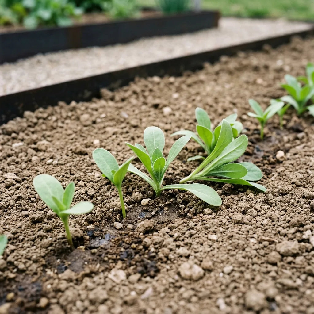 Jeunes plantules de souci officinal après un semis direct en place — SemiSauvage