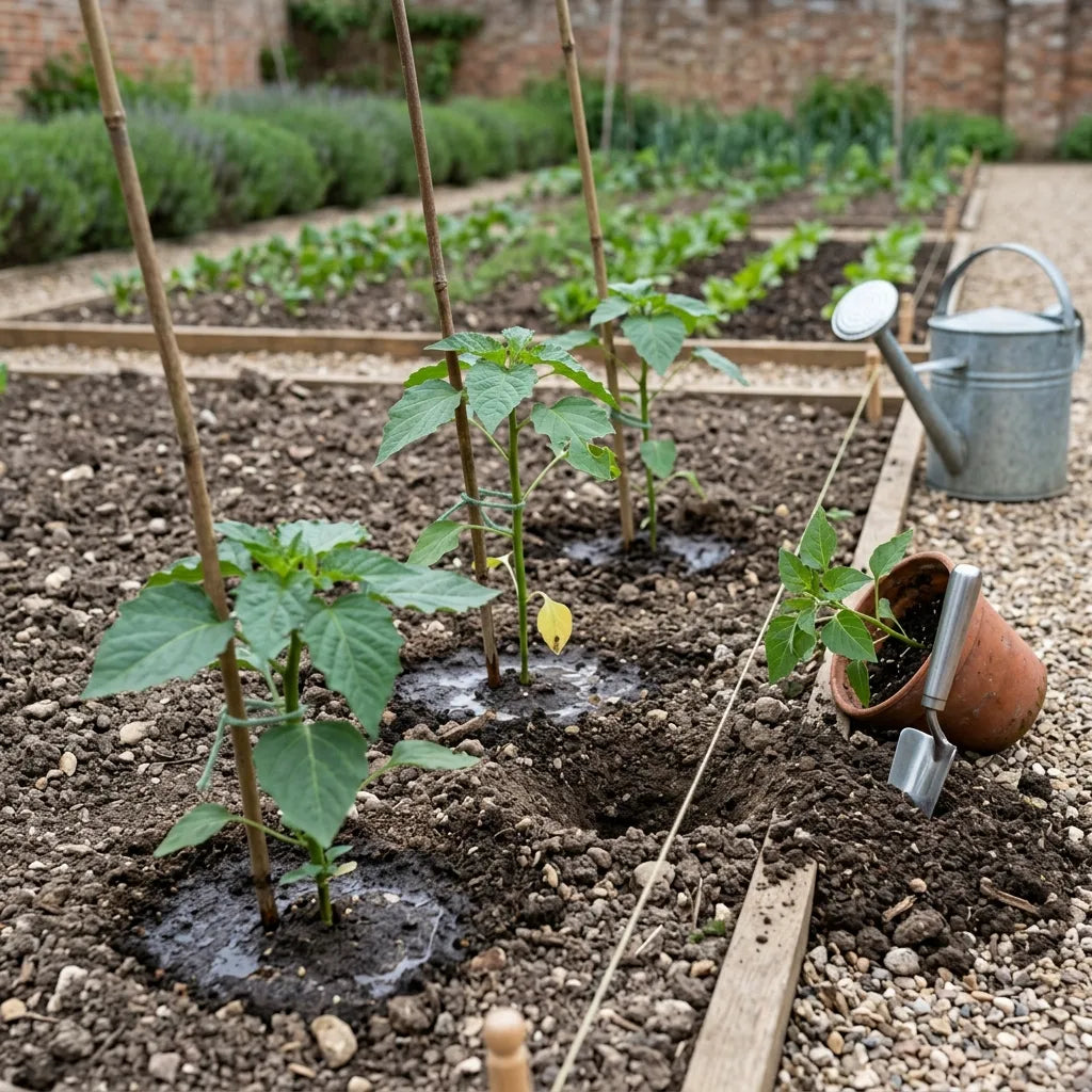 Mise en place des jeunes plants de tomatillo au potager après les gelées — SemiSauvage