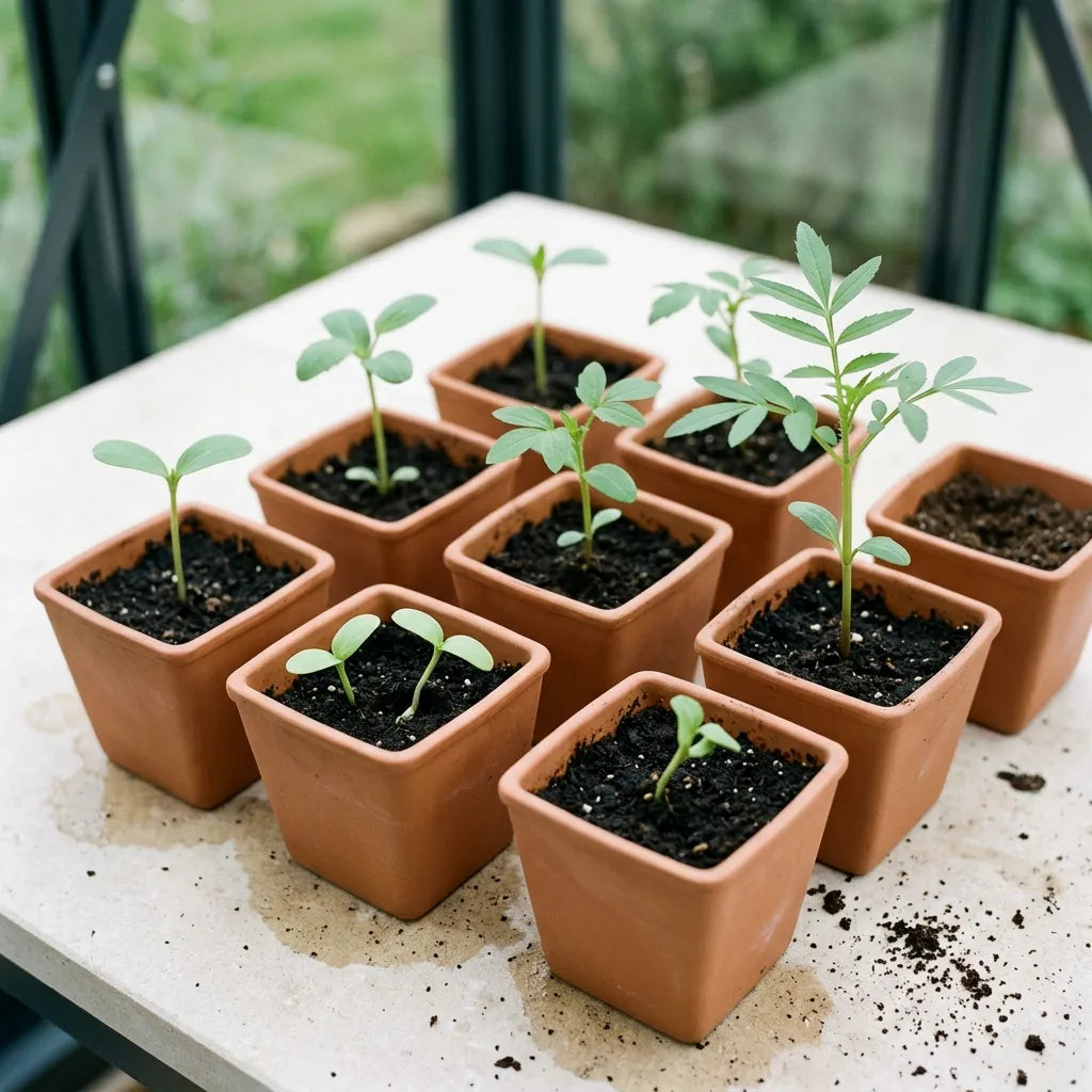 Jeunes semis de valériane officinale en godets après stratification à froid — SemiSauvage